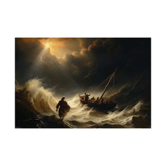 Poster Jesus Walking On Water Wall Art Wonder Jesus The Messiah Walking On Water Jesus Abstract Wall Art Decor