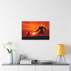 David and Goliath Painting Portrait | Wall Decor | Religious Art