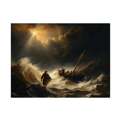 Poster Jesus Walking On Water Wall Art Wonder Jesus The Messiah Walking On Water Jesus Abstract Wall Art Decor