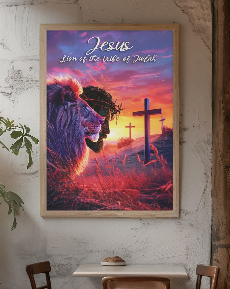 Jesus Lion from the Tribe of Judah Painting Canvas Print, wall decor, Symbolic Artwork, Colorful Décor, Unique Art Gift